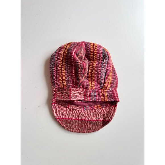 THE FAIRIES PAJAMAS Red Nepalese Cotton Woven Oversized Newsboy Hat, Size S/M - Picture 2 of 10